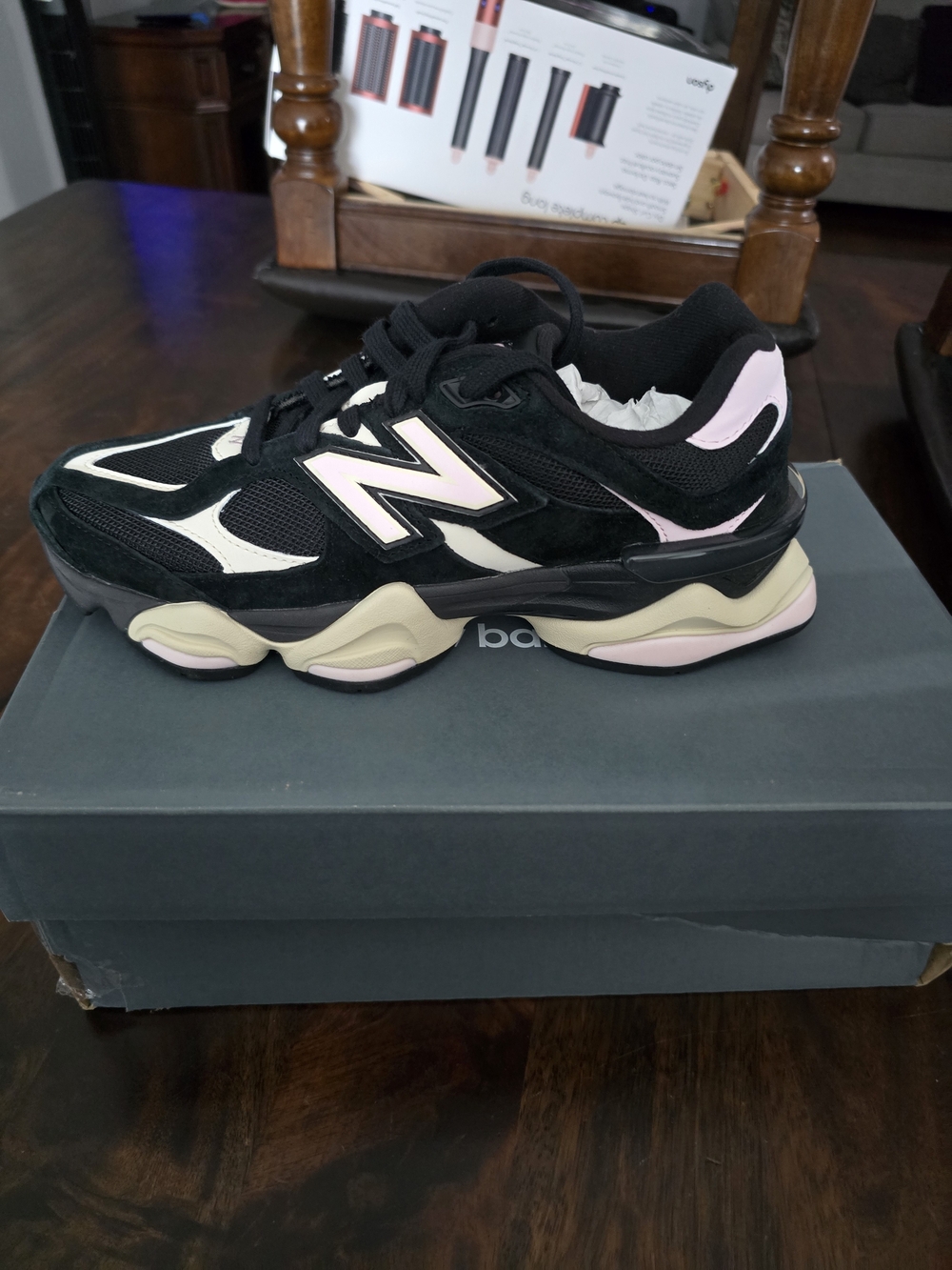 New Balance Kids Black, Pink & Cream Athletic Sneakers women